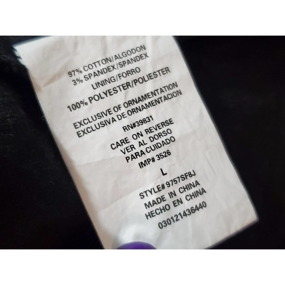 My Michelle Women's Black Cotton Long Sleeve Buttons Front Casual Jacket Size L - Picture 12 of 14